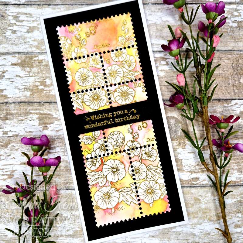 Woodware Clear Singles Hollyhocks 4 in x 6 in Stamp Set