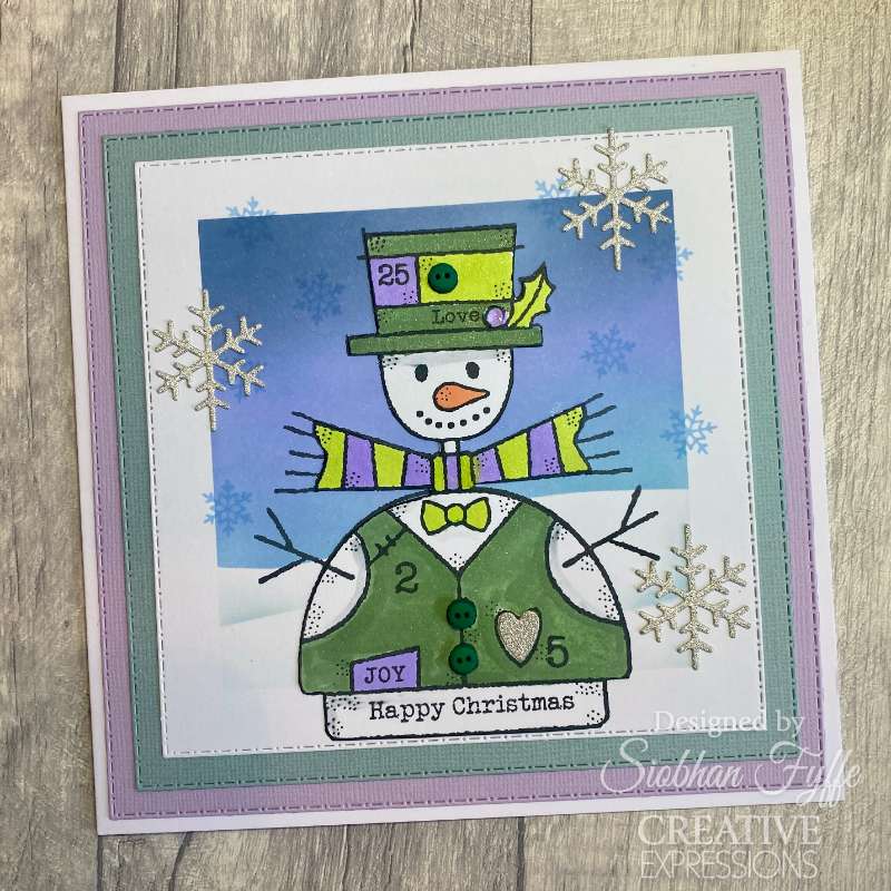 Woodware Clear Singles Wooden Snowman 4 in x 6 in Stamp Set