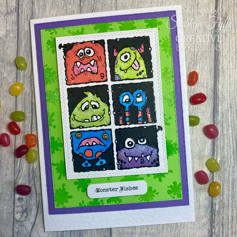 Woodware Clear Singles Monster Gallery 4 in x 6 in Stamp Set