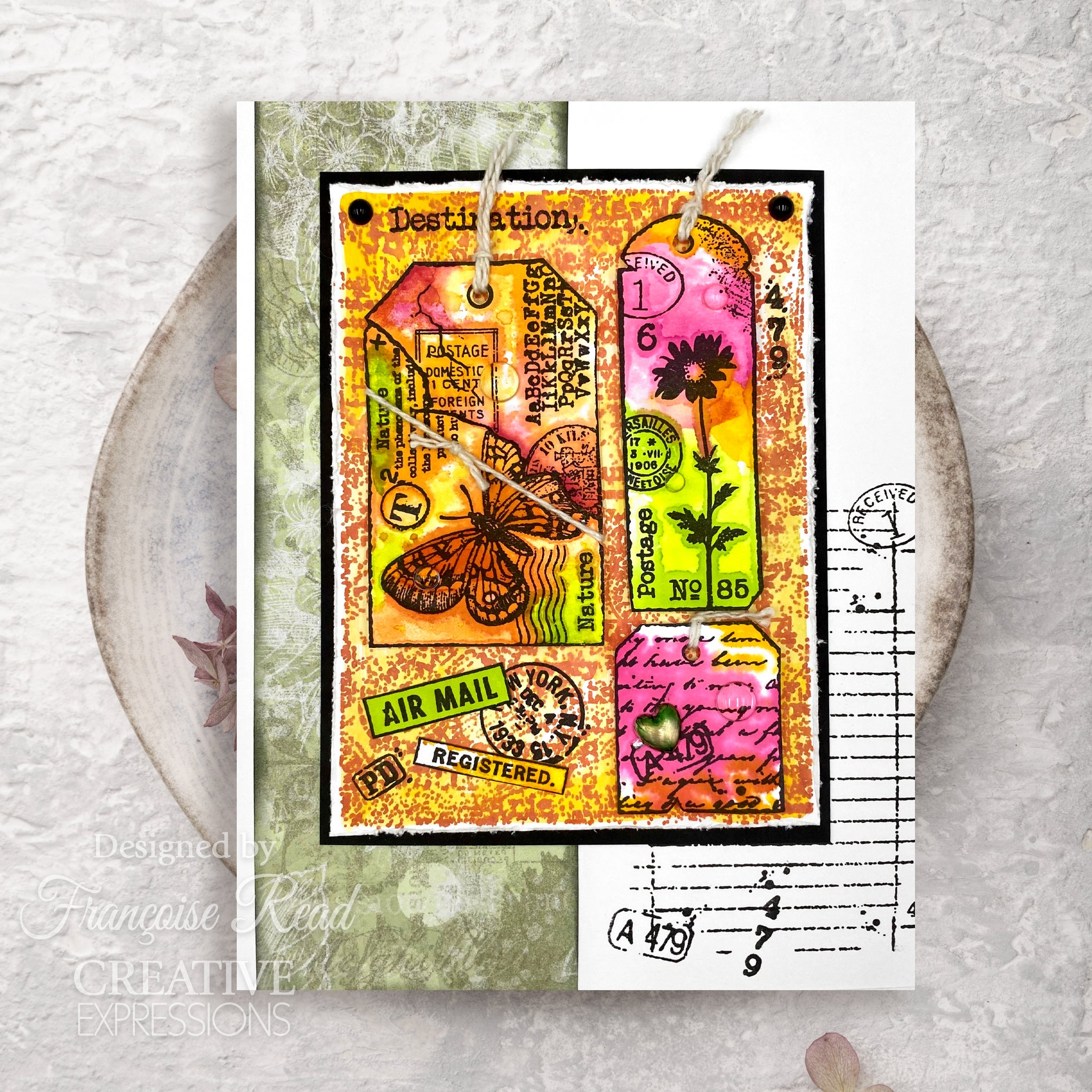 Woodware Clear Singles Worn Notebook Page 4 in x 6 in Stamp Set