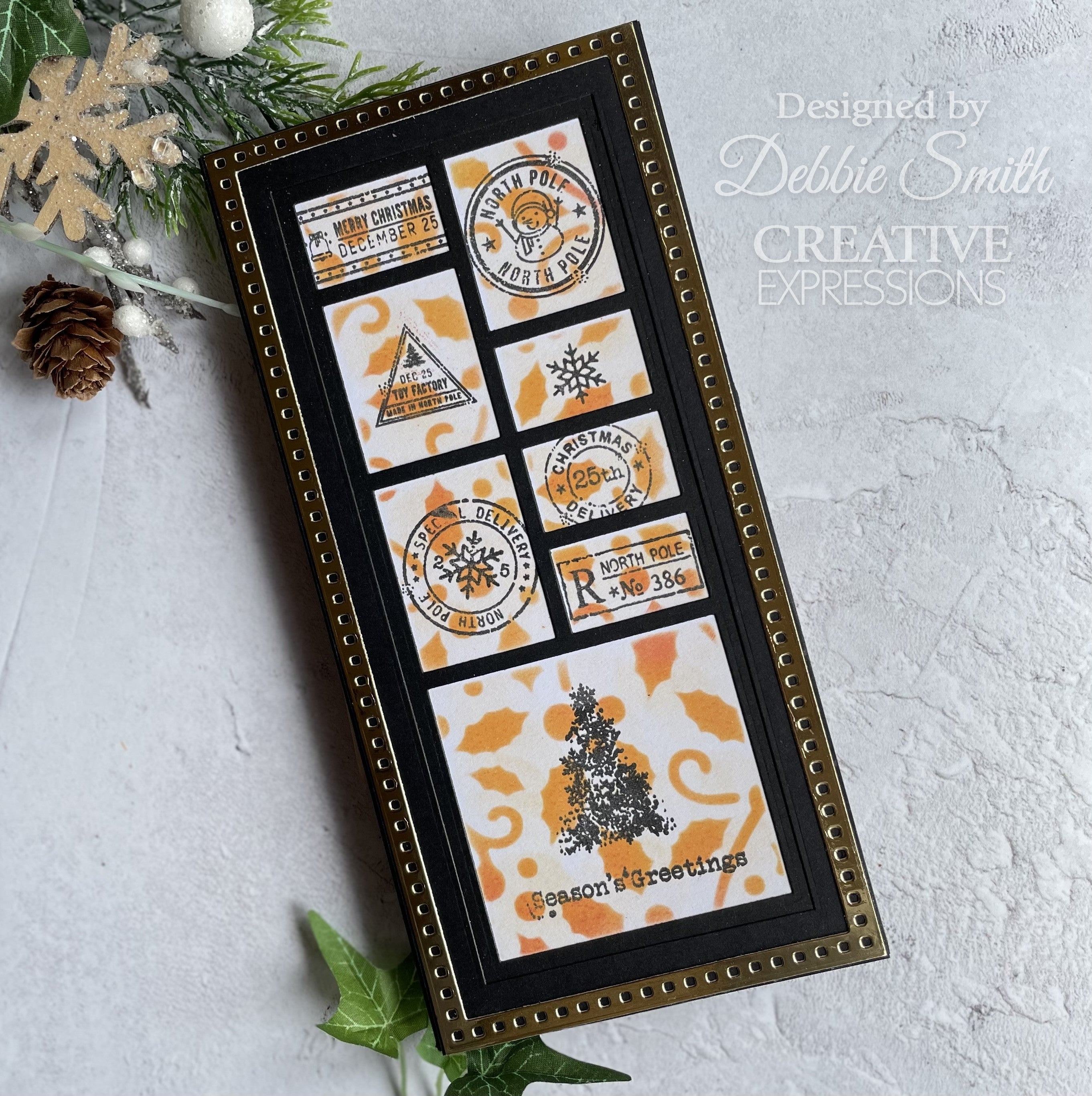 Woodware Clear Singles Snowflake Trees 4 in x 6 in Stamp Set