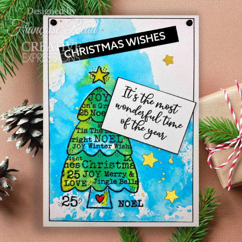 Woodware Clear Singles Tree Wishes 3 in x 4 in stamp Set