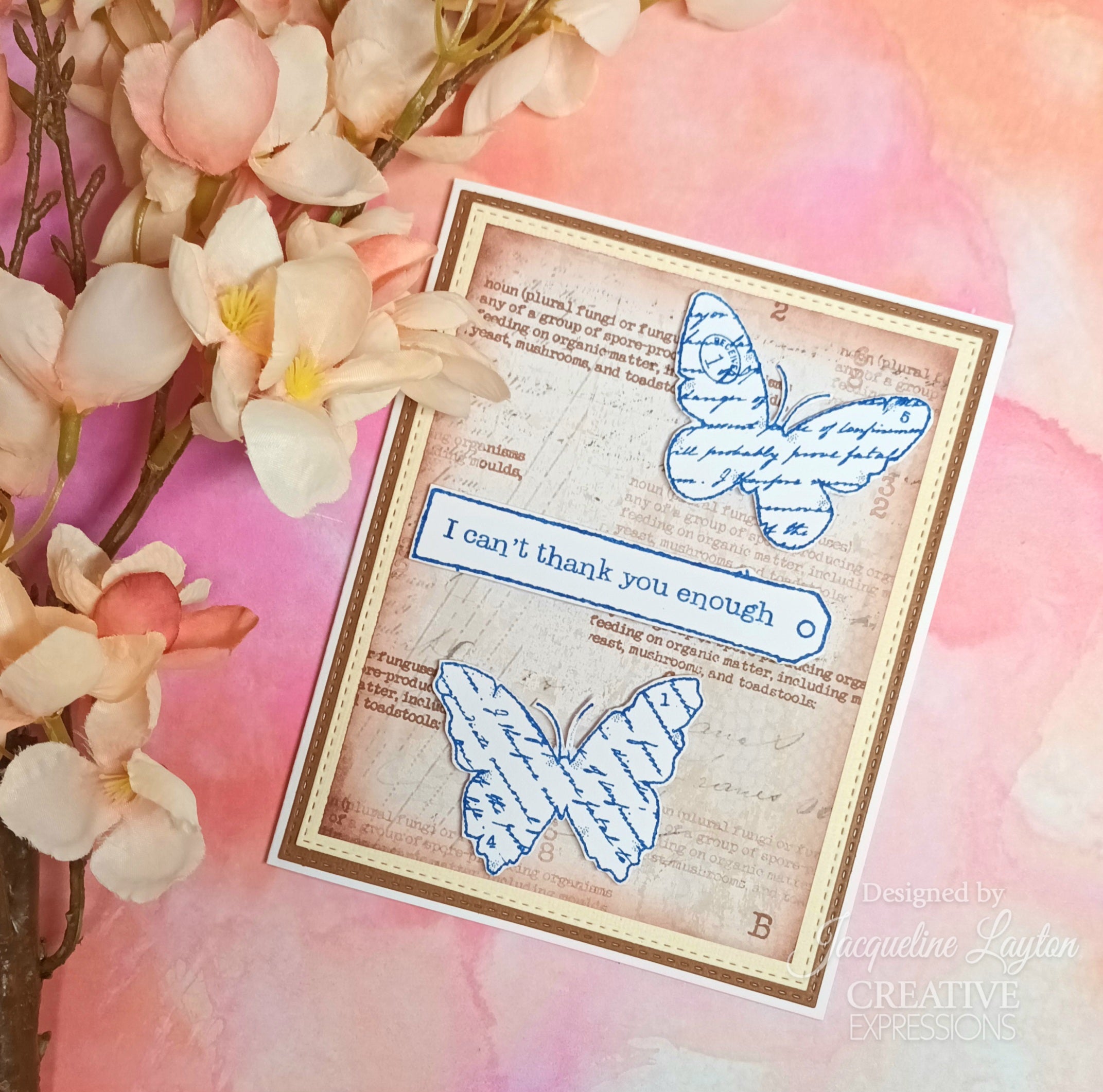 Woodware Clear Singles Torn Paper Butterflies 3 in x 4 in Stamp