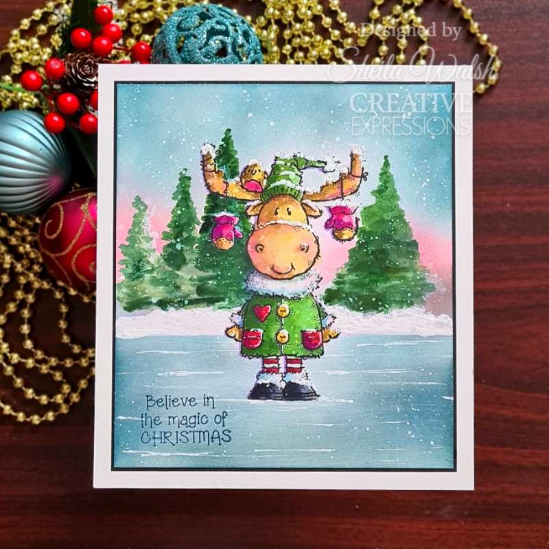 Woodware Clear Singles Maurice Moose 4 in x 6 in Stamp Set