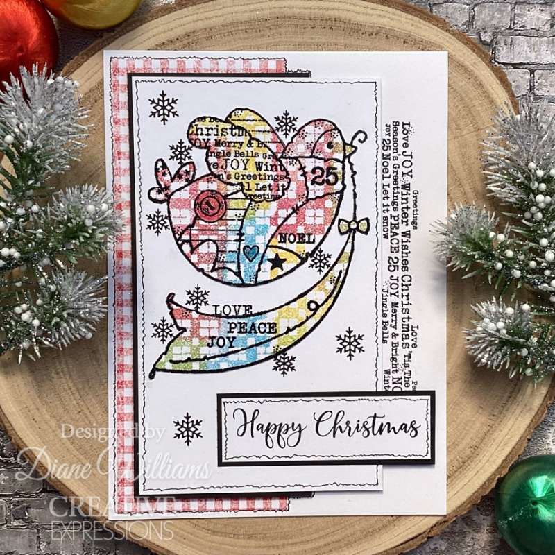 Woodware Clear Singles Christmas Borders 4 in x 6 in Stamp Set