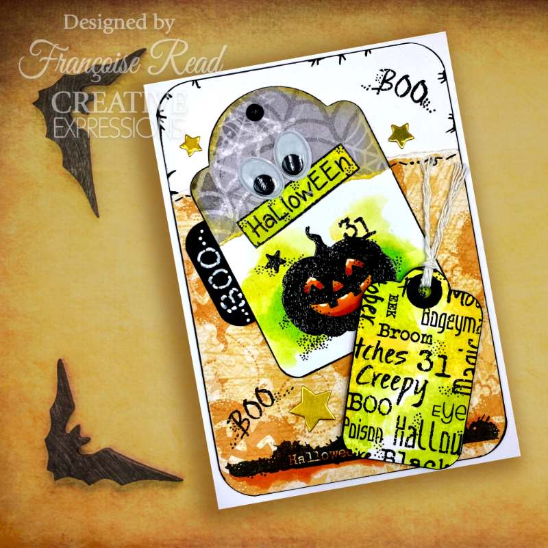 Woodware Clear Singles Haunted 3 in x 4 in Stamp Set