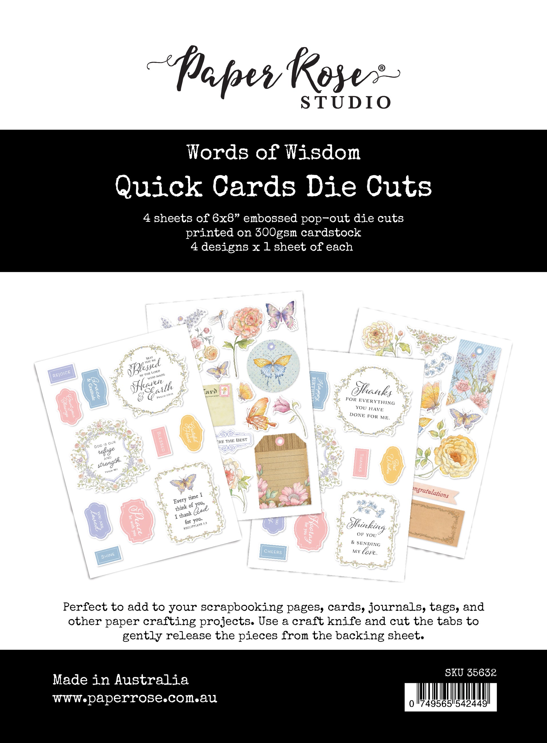 Words of Wisdom 6x8" Quick Cards Die Cuts 35632