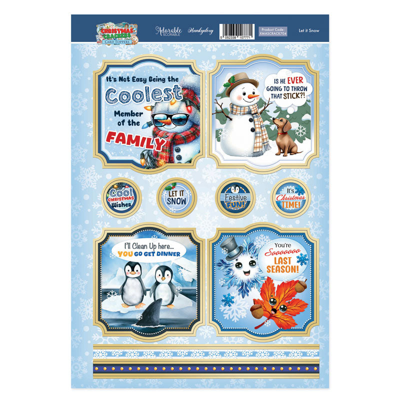 Christmas Crackers Topper Sheet - Let it Snow