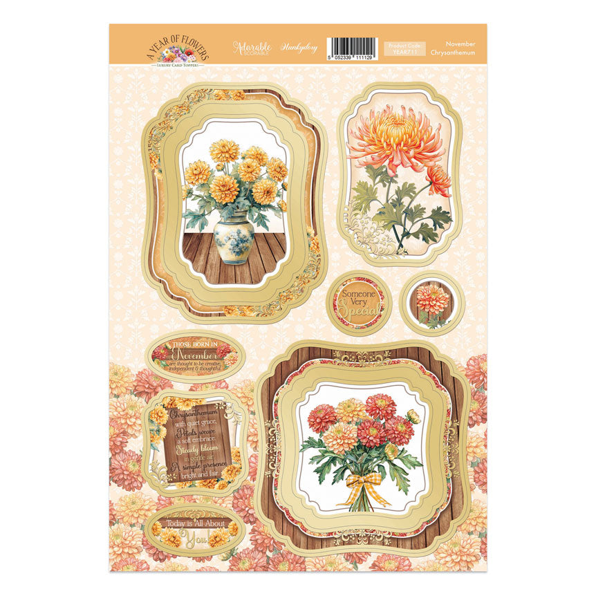 November - Chrysanthemum Luxury Topper Sheet