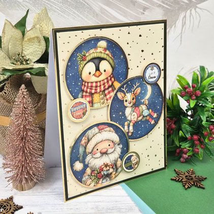 Delightful Patchwork Pals at Christmas Decoupage Card Kit