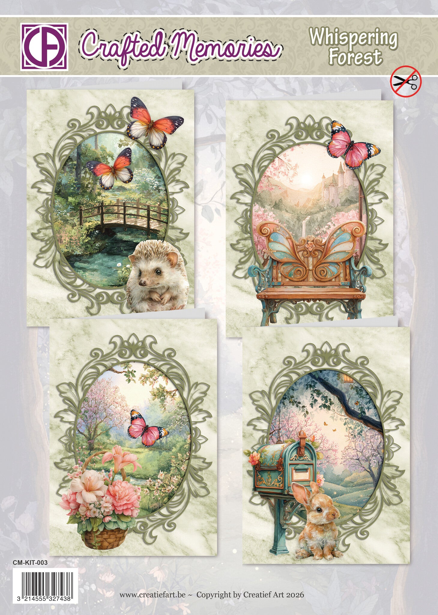 Creatief Art - Card Kit - Whispering Forest - 4 pieces