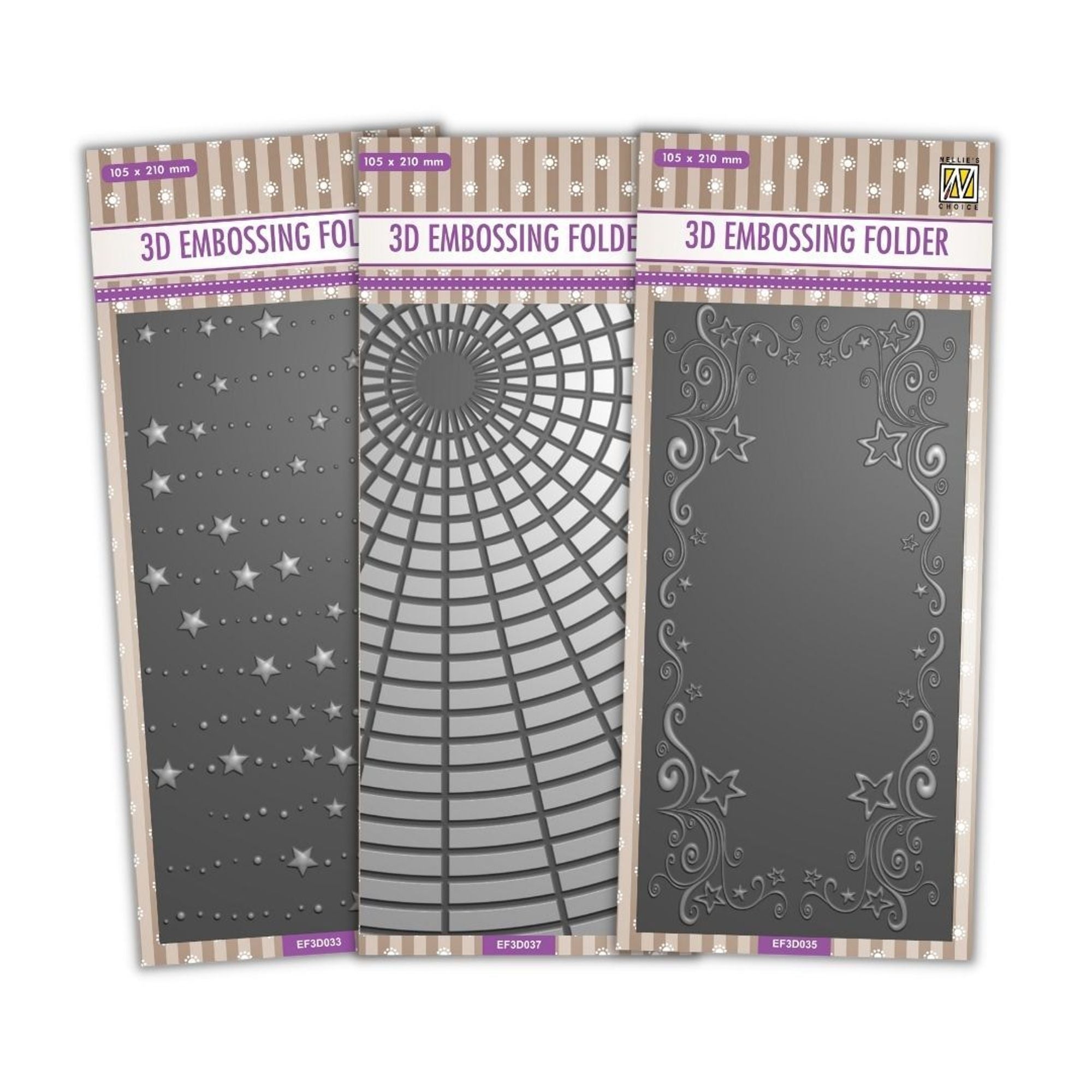 STARS & SUN SLIMLINE 3D EMBOSSING FOLDER SET