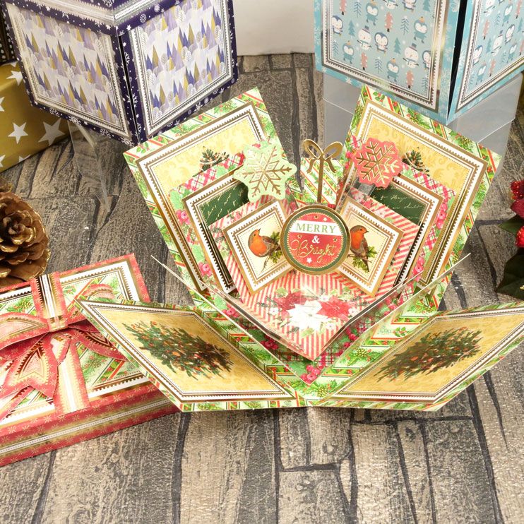 Exploding Boxes Project Kit - Vintage Christmas