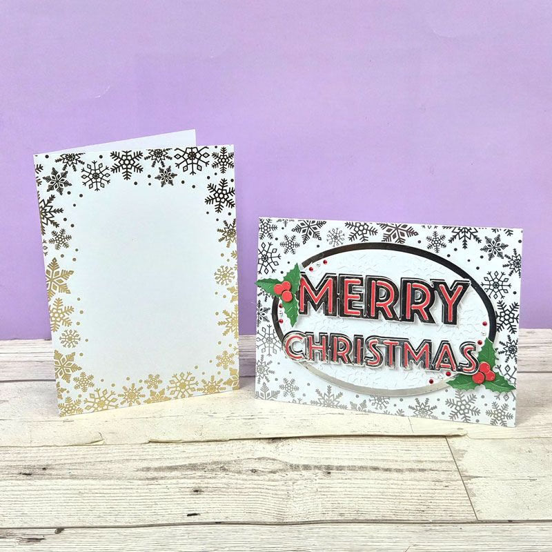 Snowflake Foiled Edge Card Blanks & Envelopes - 7" x 5"