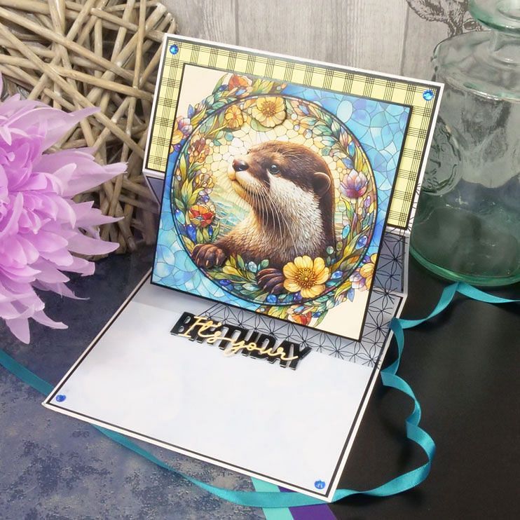 Stained Glass Wonderful Wildlife Luxury Foiled Edge-to-Edge Cardstock