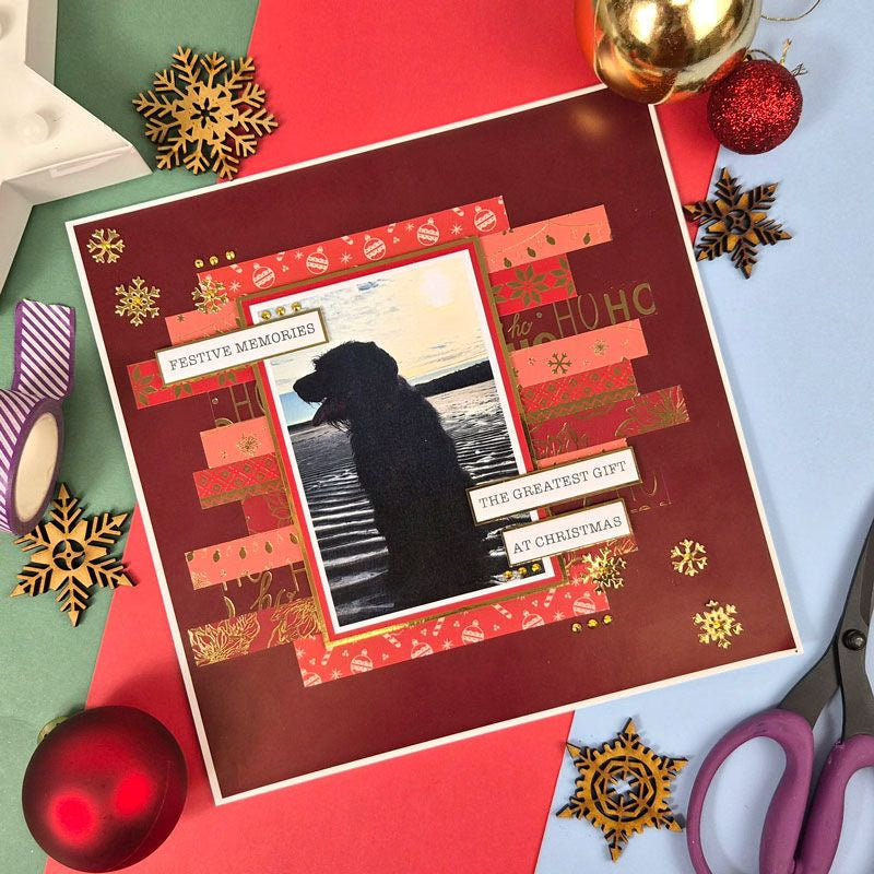 Festive Mat & Layer Pads - Christmas Red Tones - Rich Gold