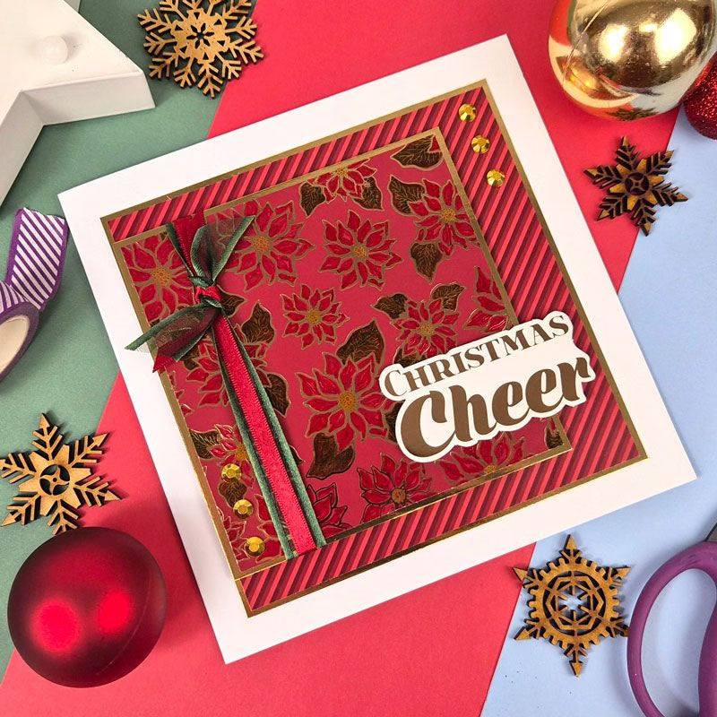 Festive Mat & Layer Pads - Christmas Red Tones - Rich Gold