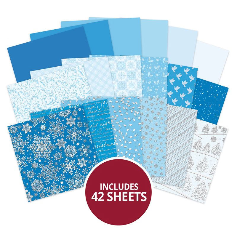 Festive Mat & Layer Pads - Frosted Blue Tones - Stunning Silver