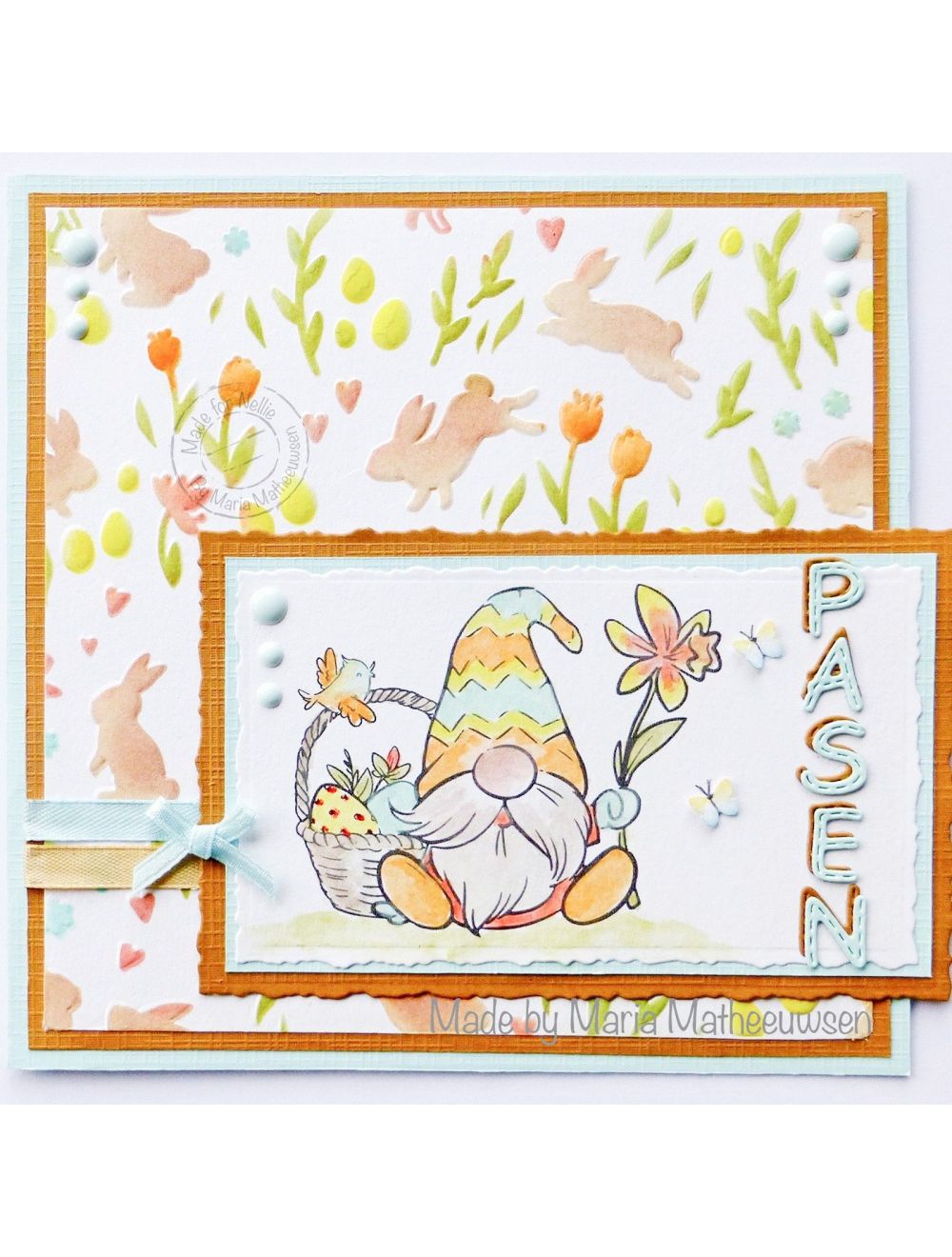 Nellie's Cuties Clear Stamp Gnome with Easter Basket