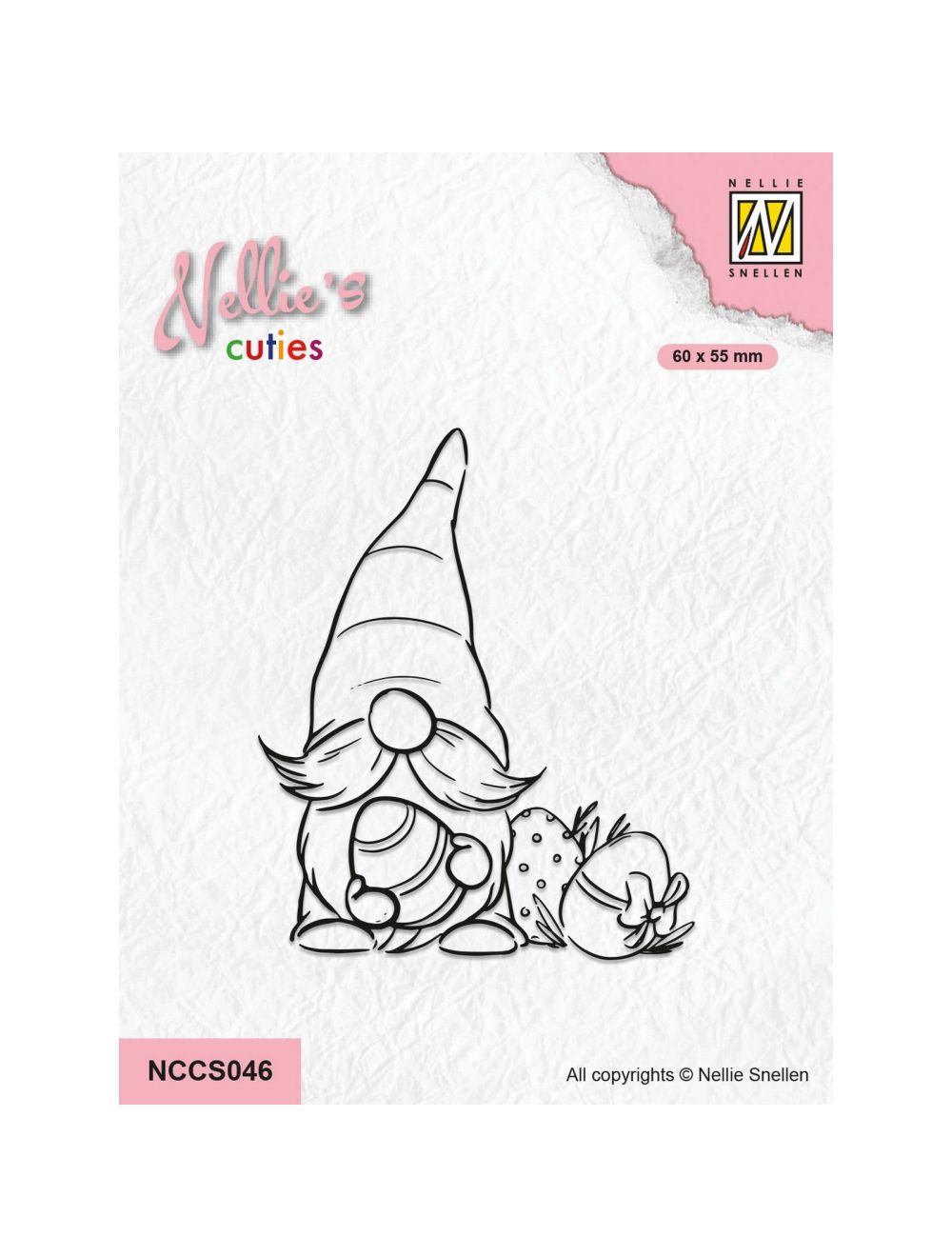 Nellie's Cuties Clear Stamp Easter Gnome 60x55mm