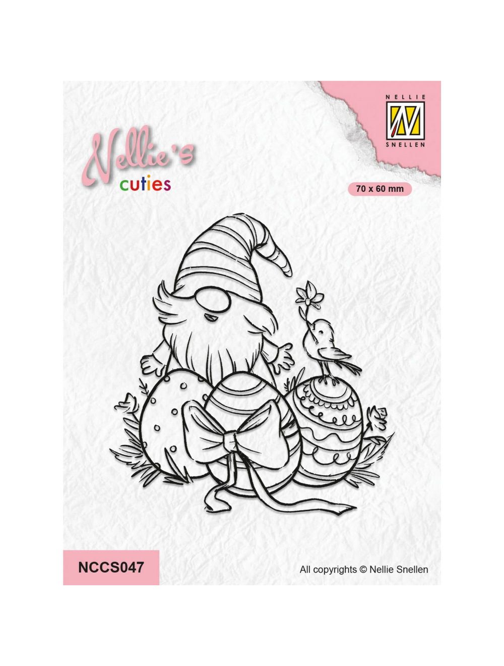 Nellie Snellen • Nellie's Cuties Clear Stamp Easter Gnome with Little Birdy