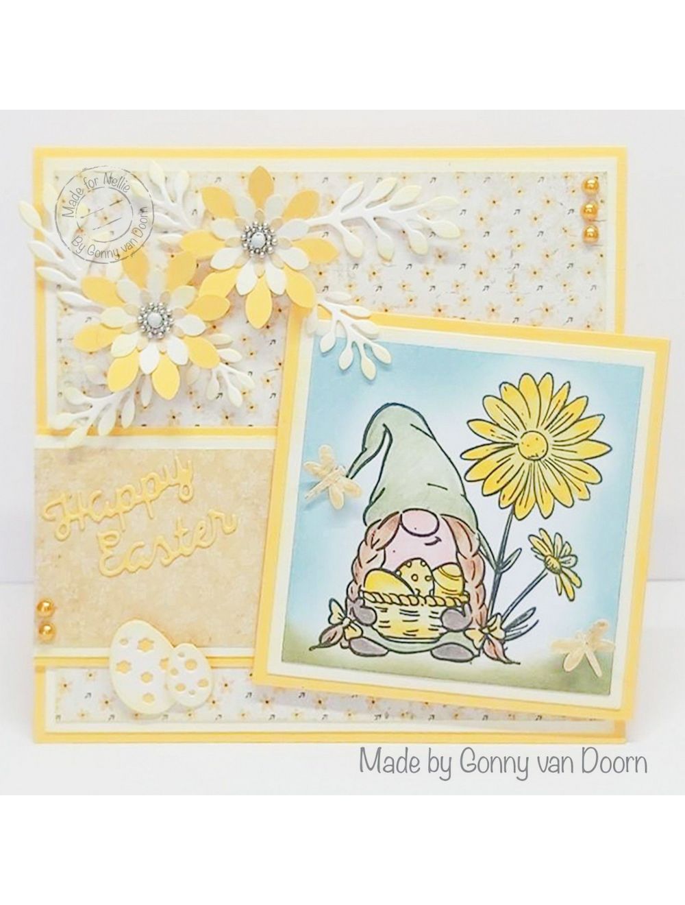 Nellie Snellen • Nellie's Cuties Clear Stamp Easter Gnome with Flowers