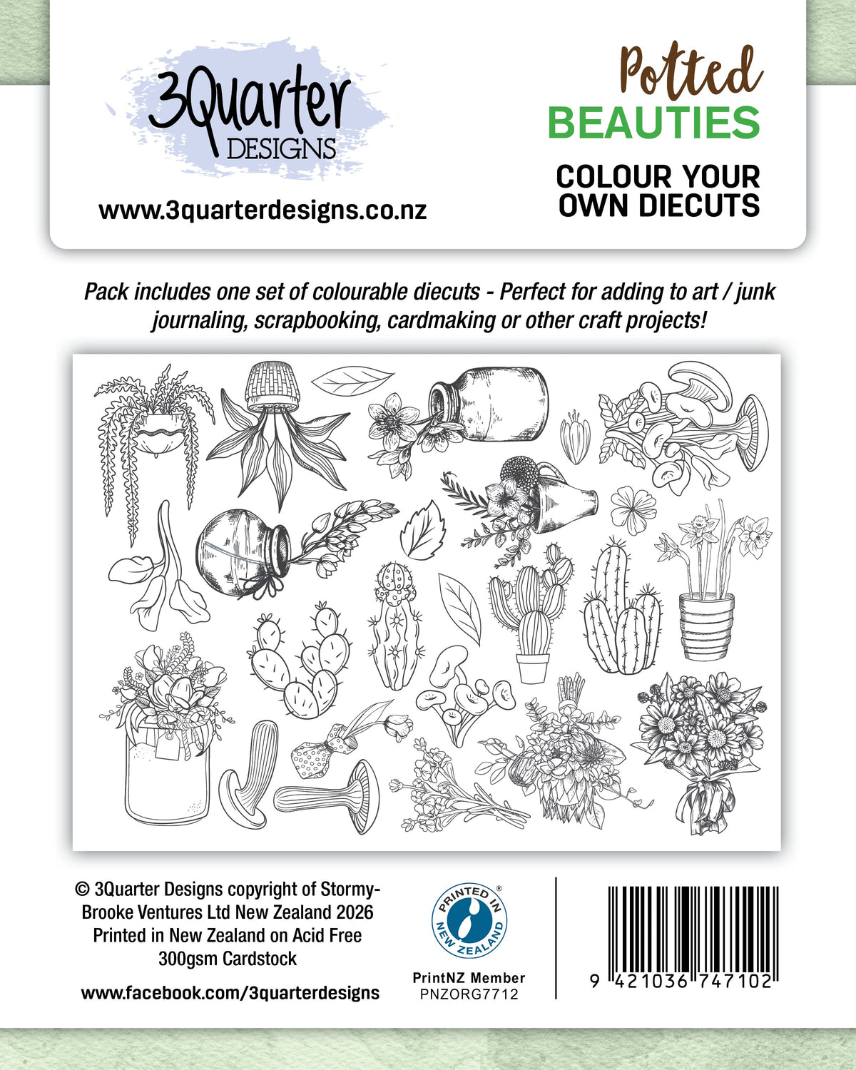 3Quarter Designs - Die Cuts - Potted Beauties