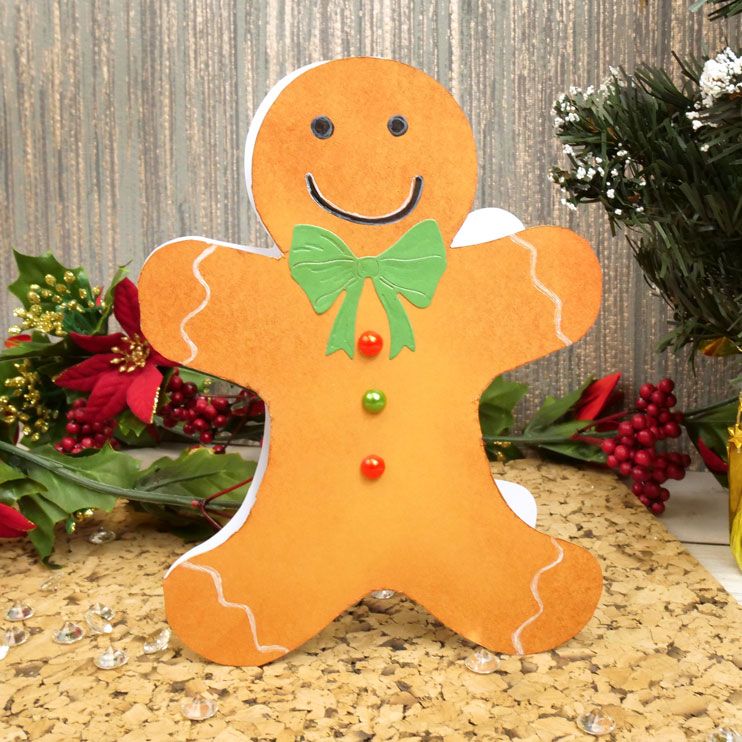 Luxury Shaped Card Blanks & Envelopes - Gingerbread Man