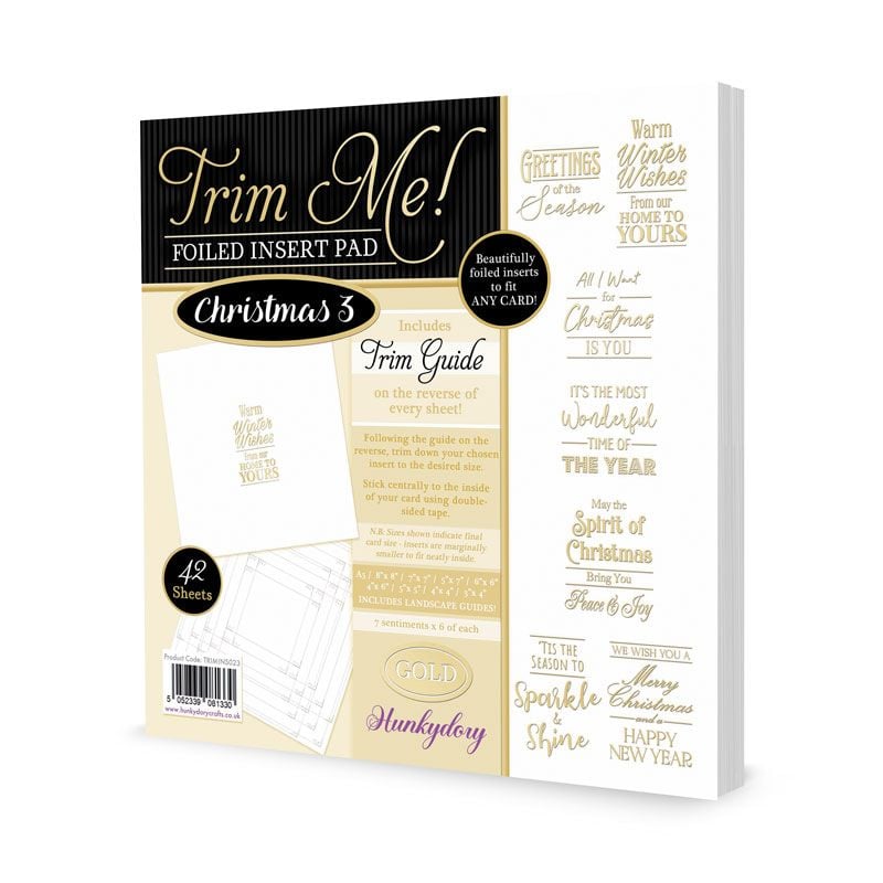 Trim Me! Foiled Insert Pad - Christmas 3 Gold