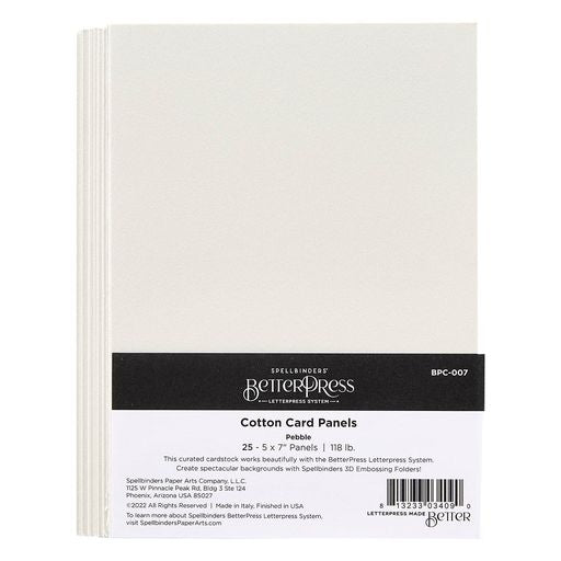 Pebble BetterPress A7 Cotton Card Panels  - 25 Pack