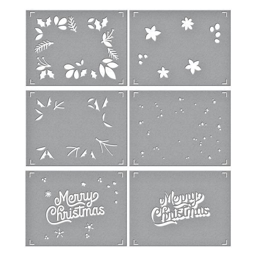 Layered Merry Christmas Foliage Stencils from the Layered Christmas Stencils Collection