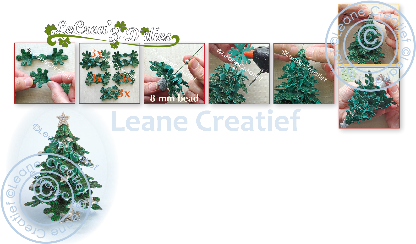 Lea’bilitie Glitter Foam Decoration Christmas Tree 3D Cutting Die