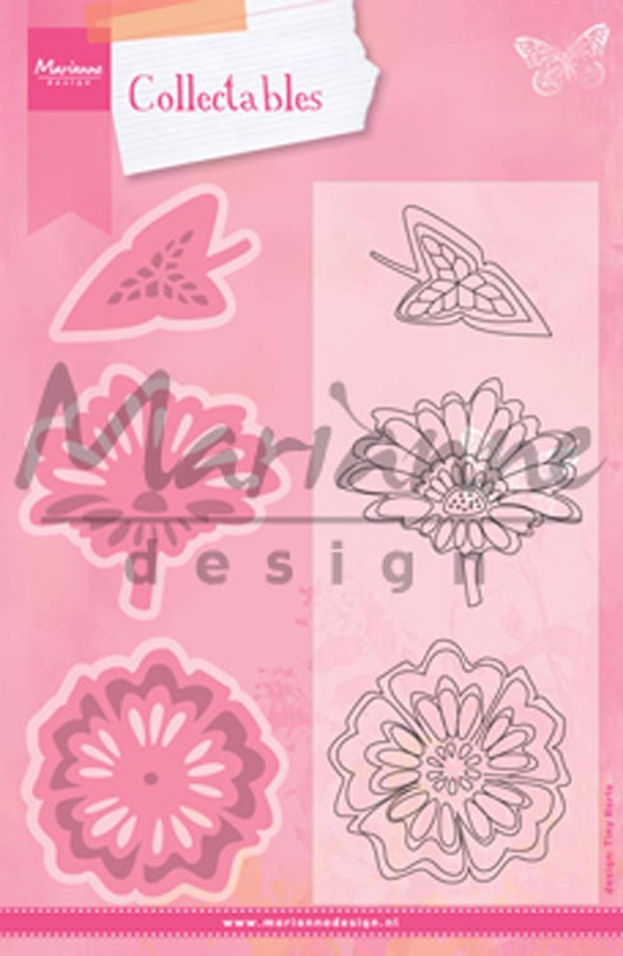 Marianne Design: Collectables Die & Stamp Set - Two Flowers