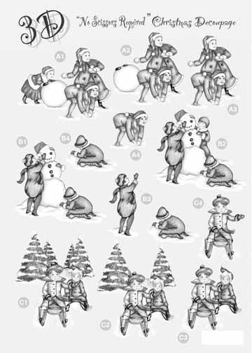 Craft UK Silver Christmas Decoupage - Children