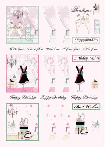 Craft UK Boutique Window Decoupage Black Dress