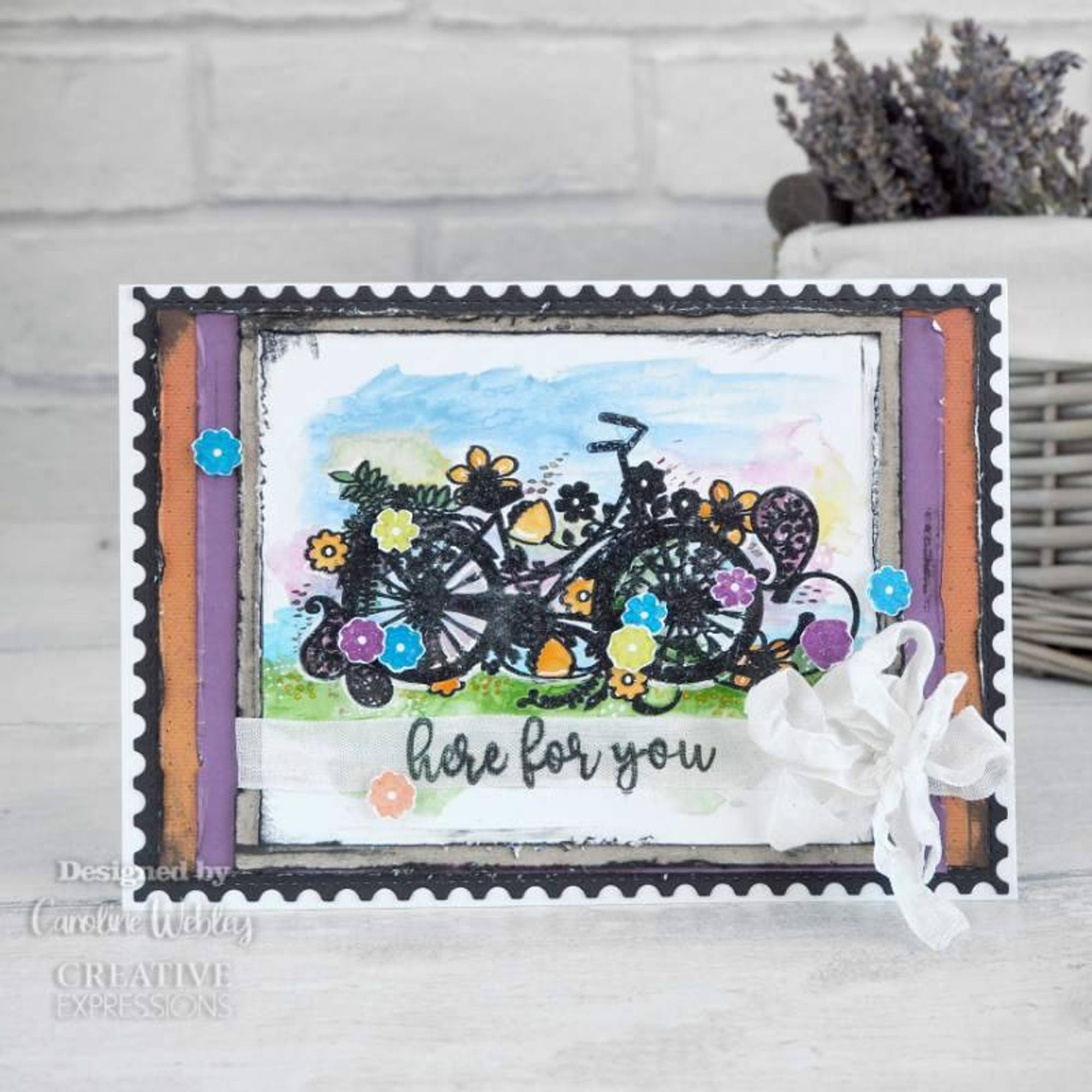 Creative Expressions Designer Boutique I Wheelie Love My Bike 6 in x 4 in Clear Stamp Set