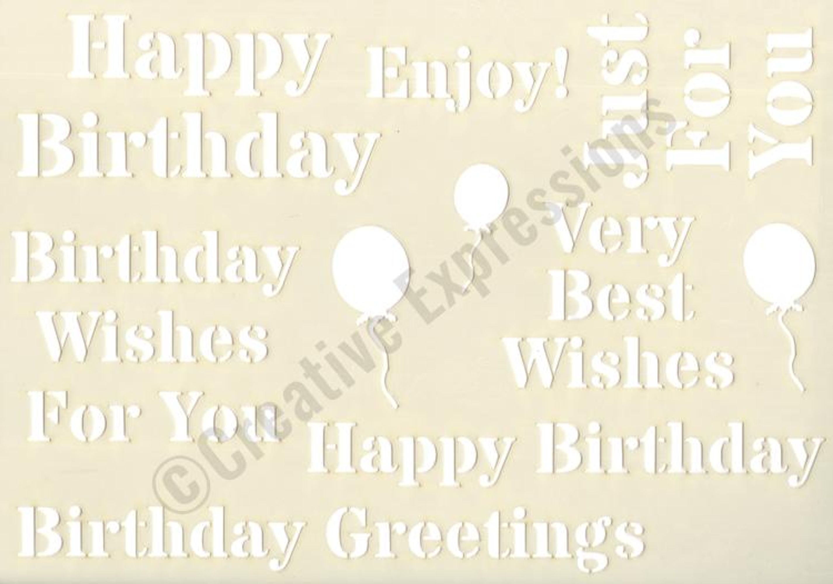 Creative Expressions Stencils Collection - Birthday