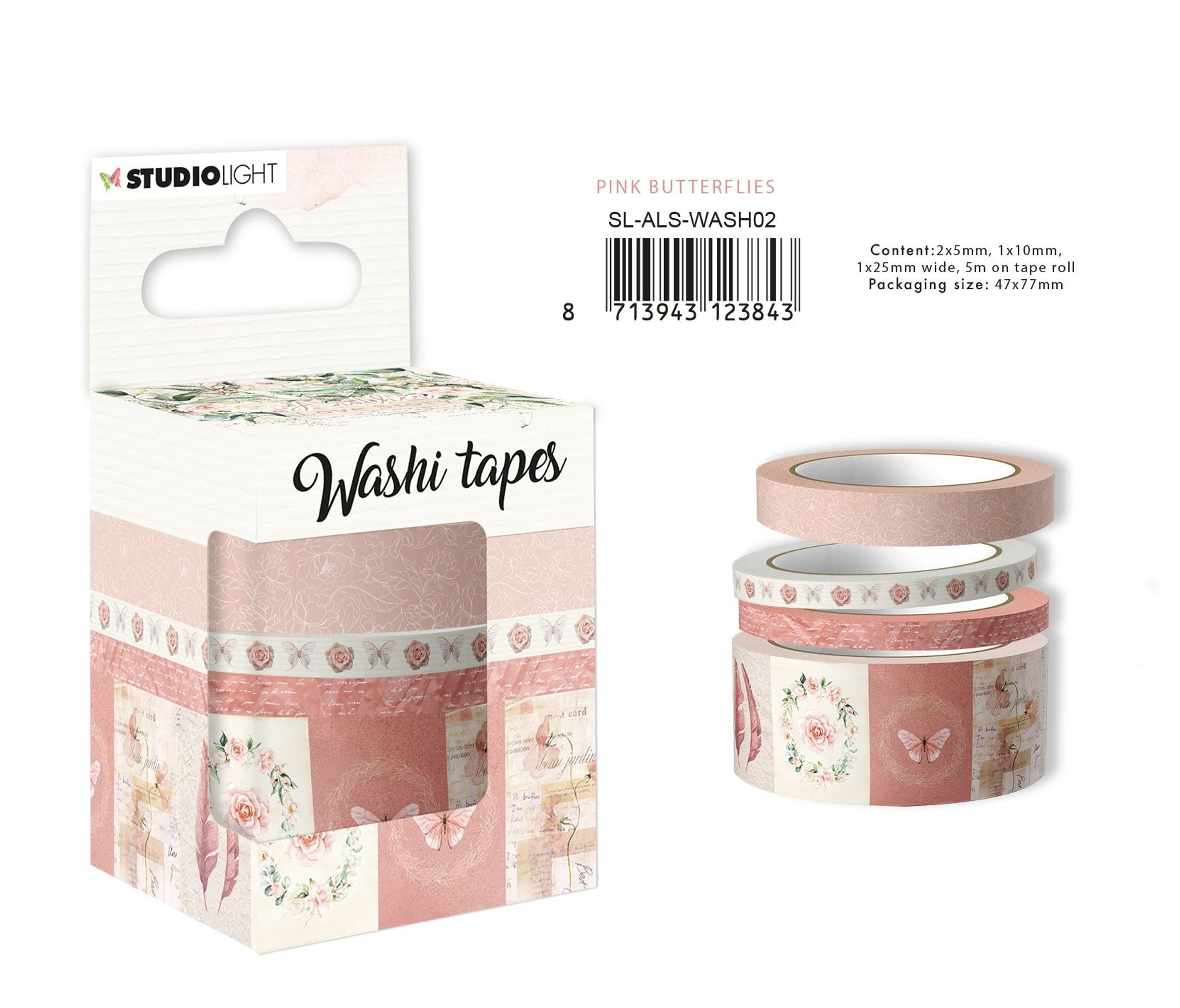 SL Washi Tape Pink butterflies Another Love Story 47x77mm nr.2