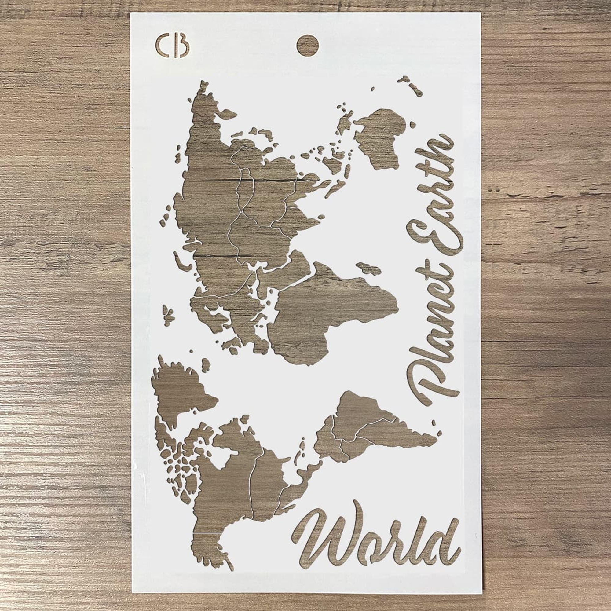 Ciao Bella Texture Stencil 5"x8" World Map