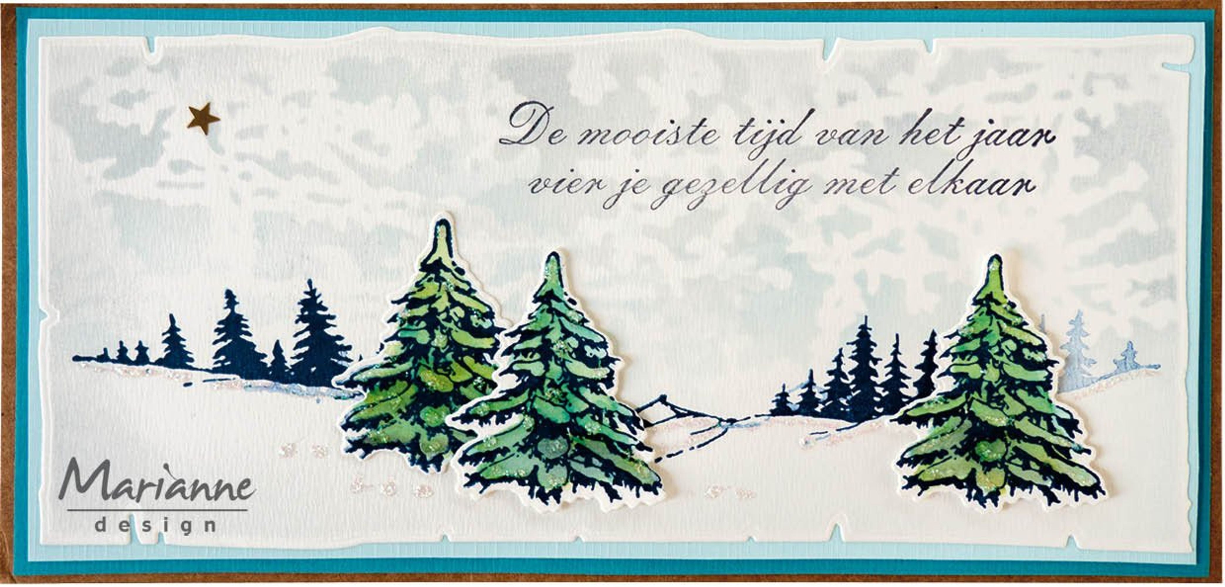Marianne Design Tiny's Snow Village Stamp & Die Set