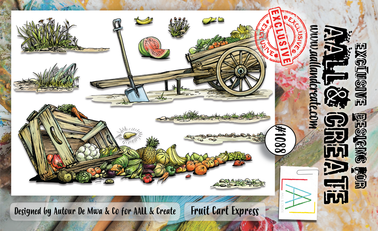 AALL and Create #1088 - A6 Stamp Set - Fruit Cart Express