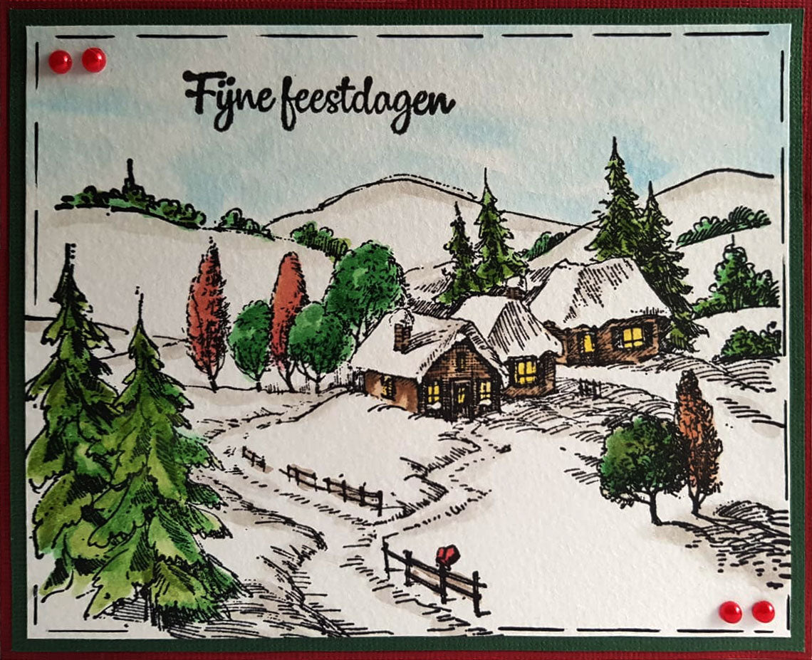 Idyllic Floral Scene Stamp Idyllic Wintery Scene