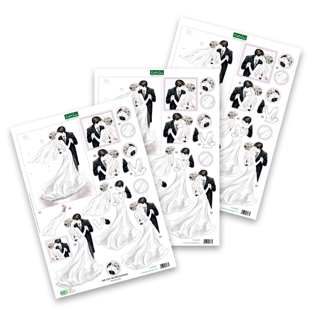 Die Cut Decoupage – Wedding Day (Pack Of 3)