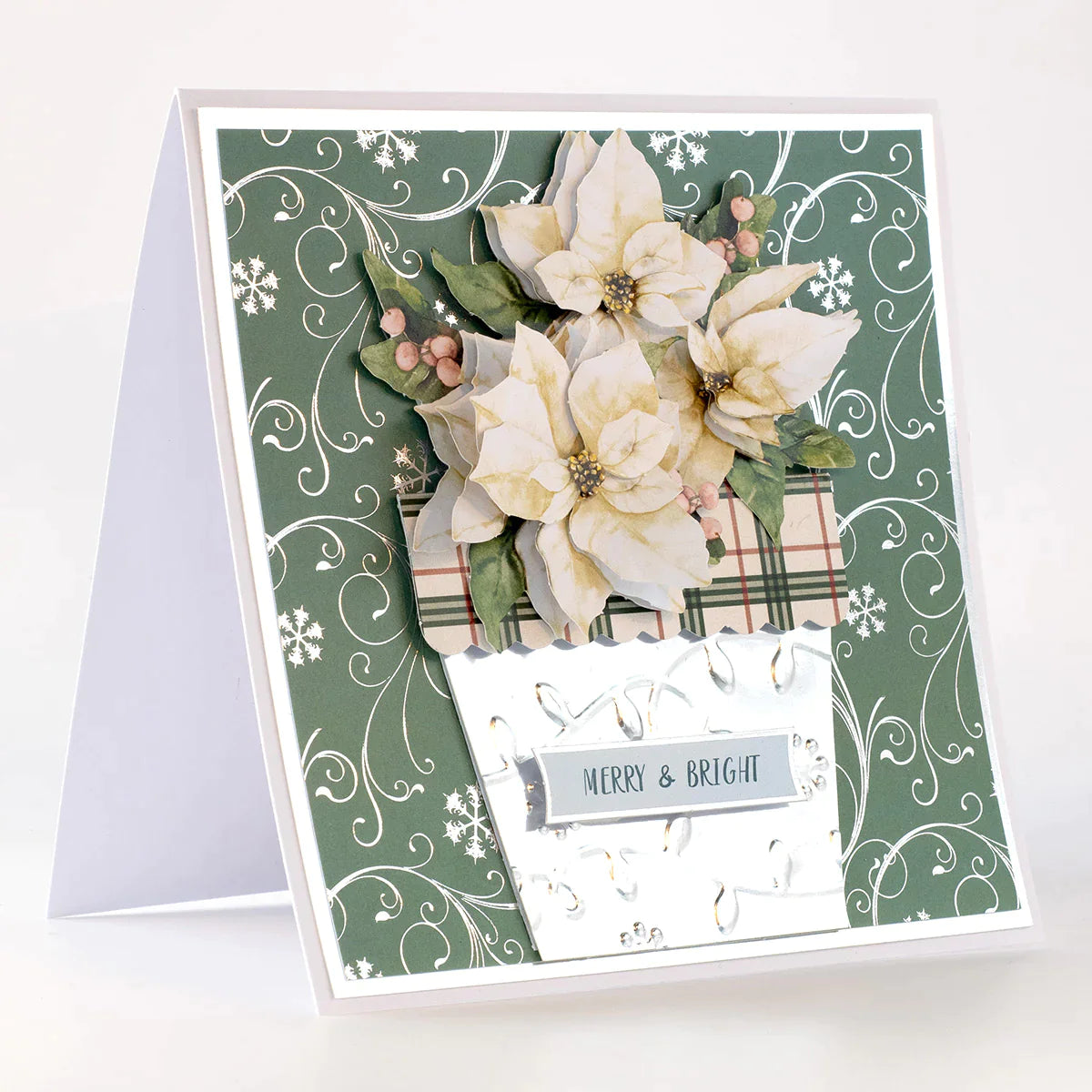 Die Cut Decoupage – Poinsettia and Christmas Tree (Pack Of 4)