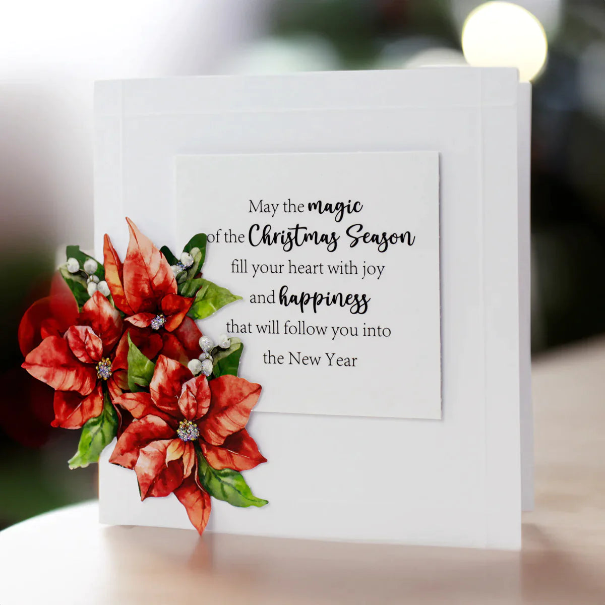 Die Cut Decoupage – Poinsettia and Christmas Tree (Pack Of 4)