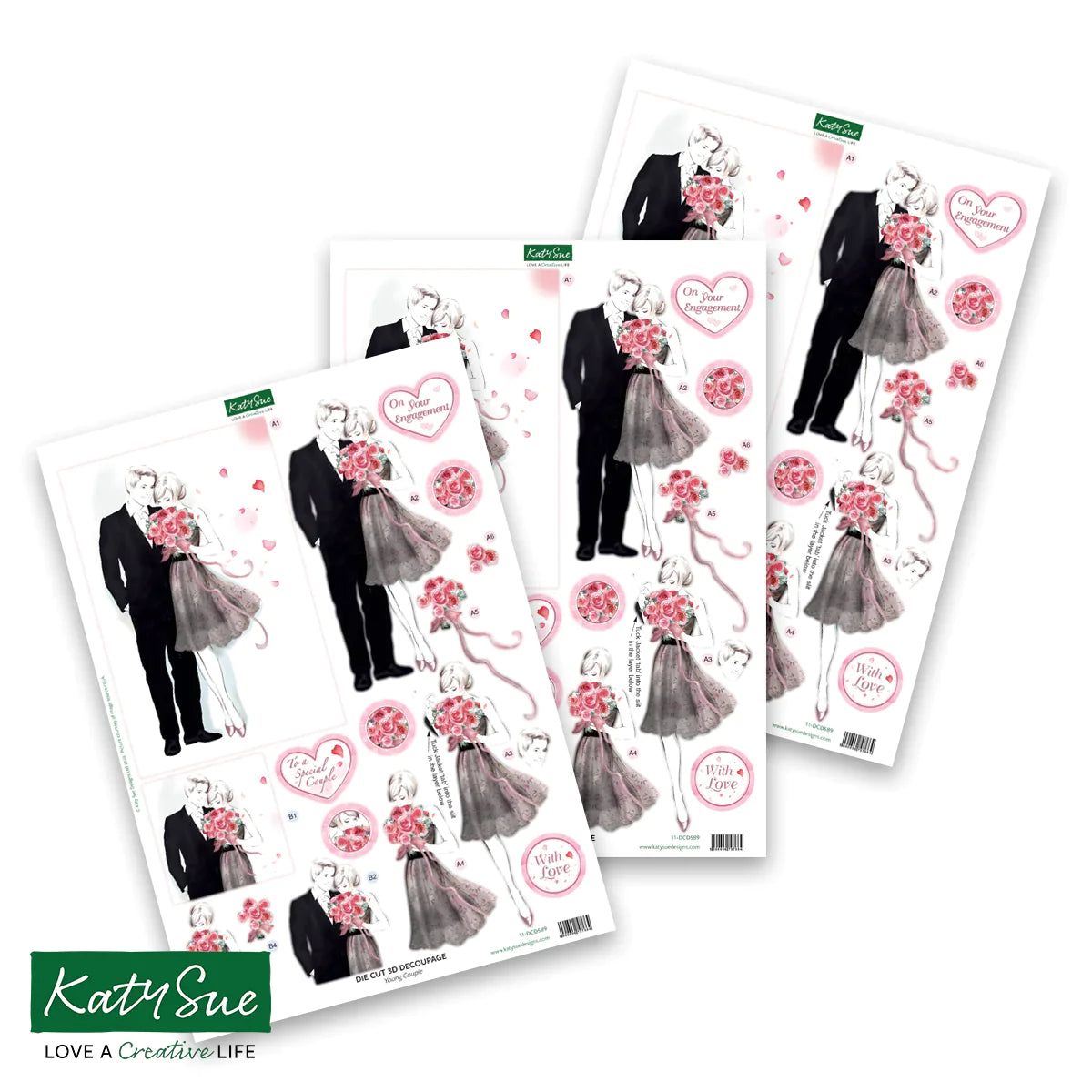 Die Cut Decoupage - Romance and Weddings (Pack Of 12)