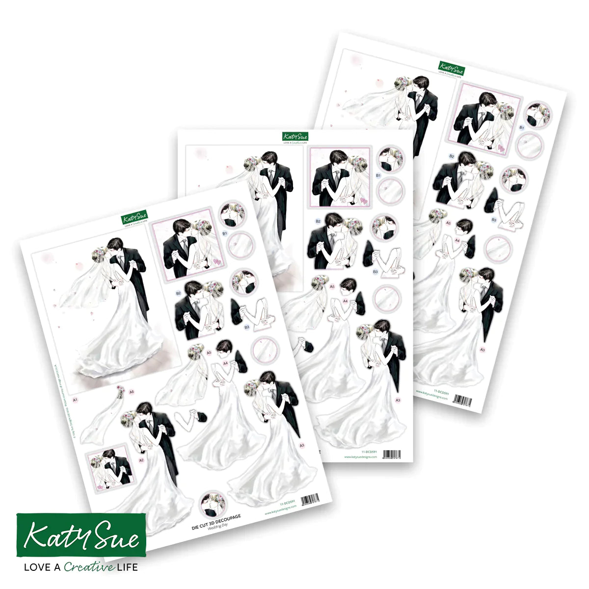 Die Cut Decoupage - Romance and Weddings (Pack Of 12)