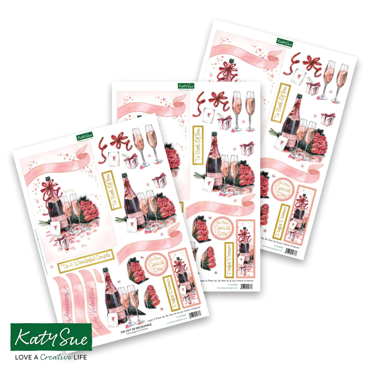 Die Cut Decoupage - Romance and Weddings (Pack Of 12)