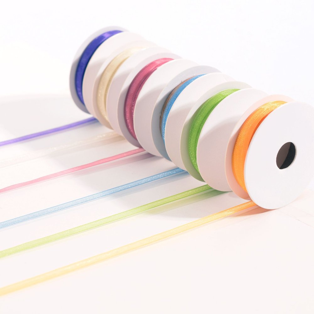 Vaessen Creative Organza Ribbon 6 Colours 3mmx2m Spring