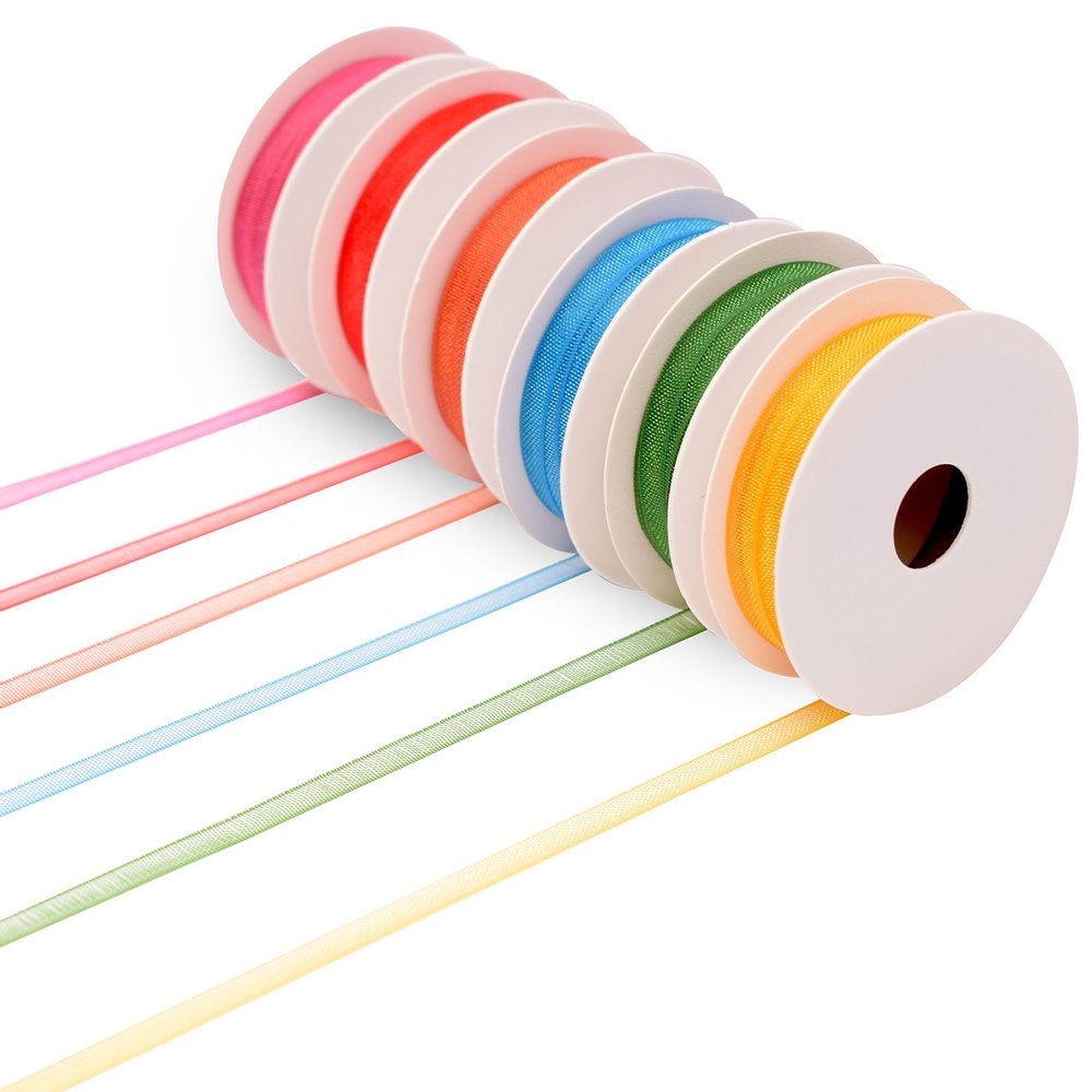Vaessen Creative Organza Ribbon 6 Colours 3mmx2m Summer